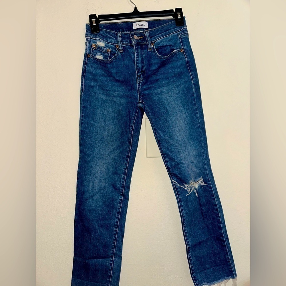 Pistola women’s distressed skinny jeans 24 denim contemporary